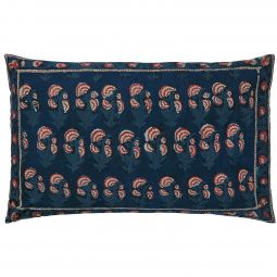 Carnation-Delta Reversible Pillow Case - Indigo/Brick Red
